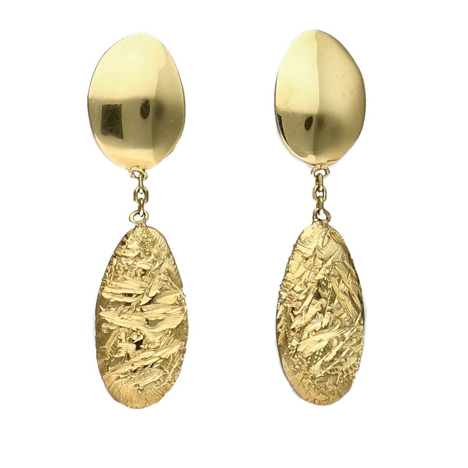 Złote kolczyki 585 wiszące łezki C OZ 55 💎 Złote kolczyki w formie wiszącej łezki, jedna z nich została wykonana z białego złota.jpg